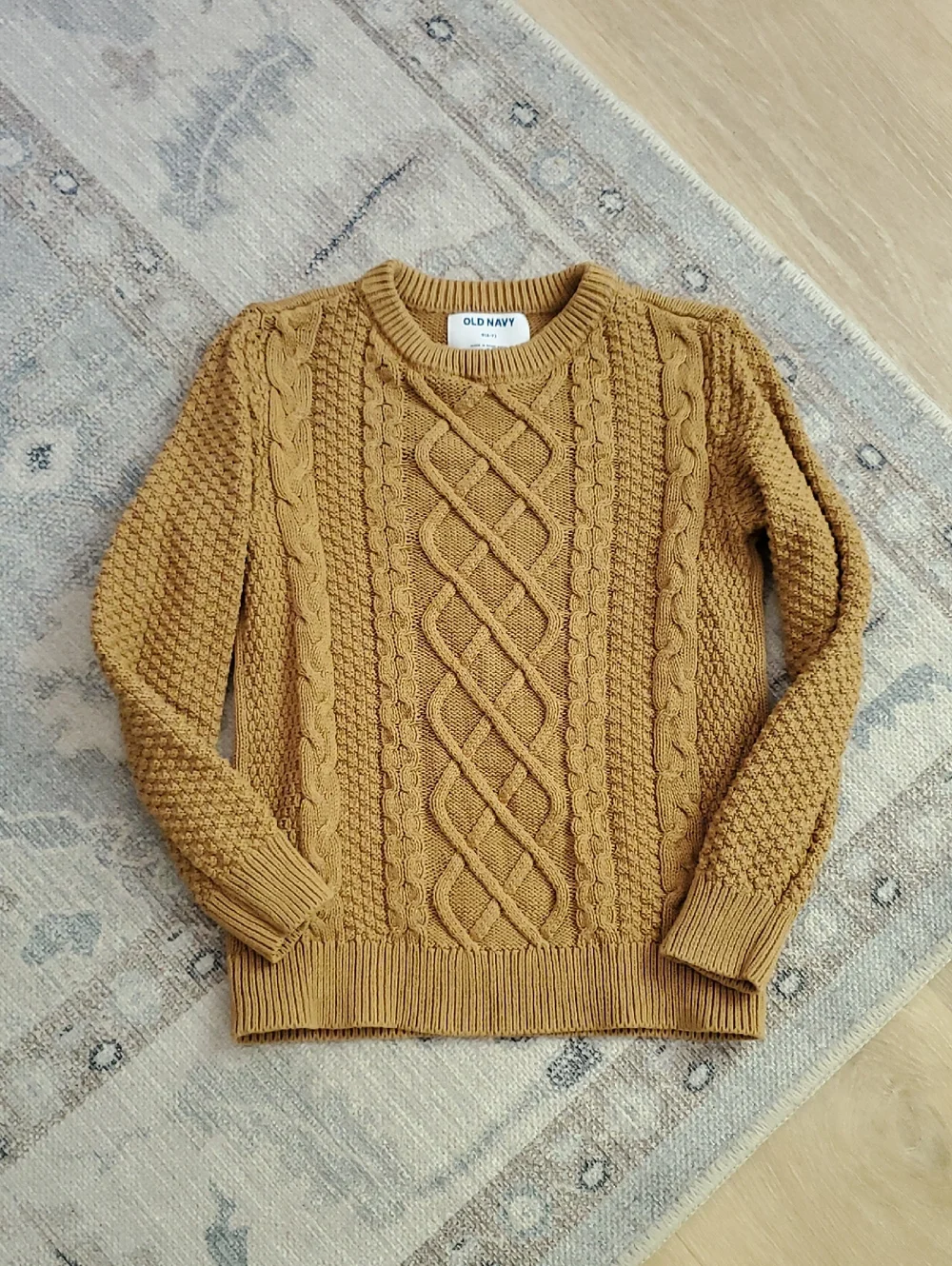 Old Navy Boys 100% Cotton Neutral Cableknit Sweater SzS 6-7